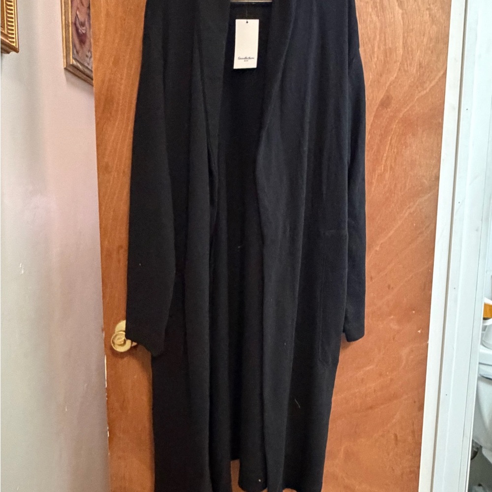 Goodfellow & Co Black Long Open-Front Robe size S / M